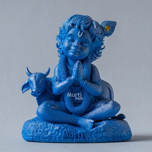 BAAL KRISHNA WITH COW 8 CM