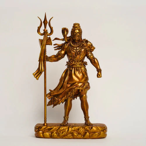 SHIVA-THE PROTECTOR ANTIQUE GOLD