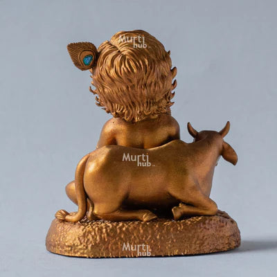 BAAL KRISHNA WITH COW 8 CM