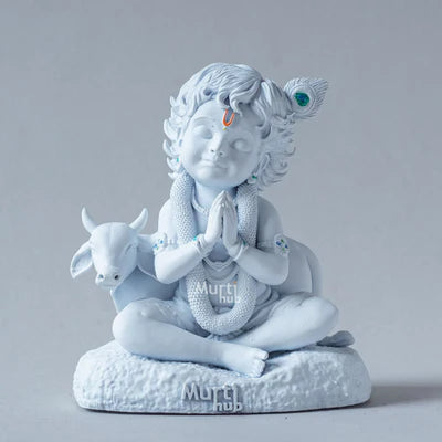 BAAL KRISHNA WITH COW 8 CM