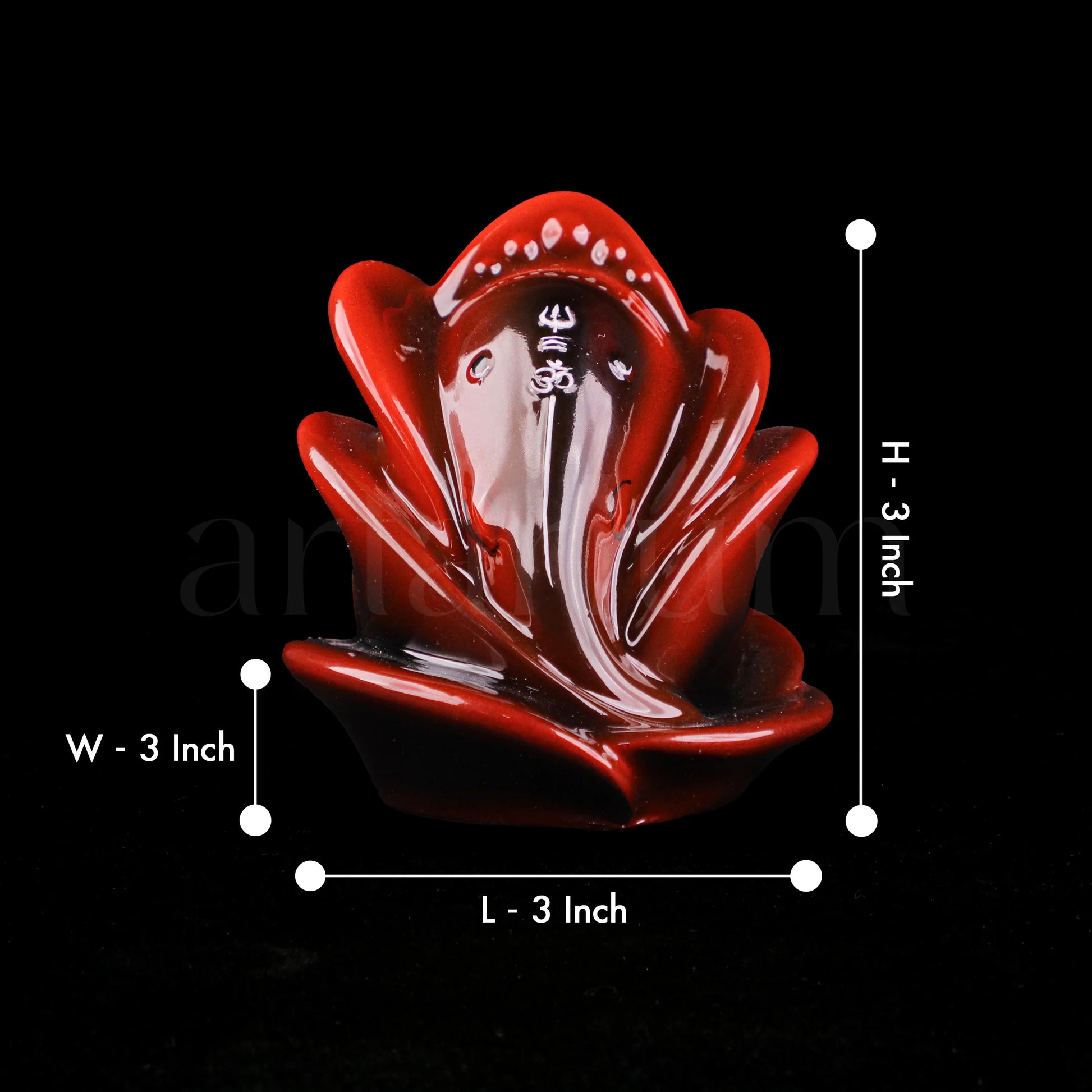 Rose Ganesha Car Dashboard Idol