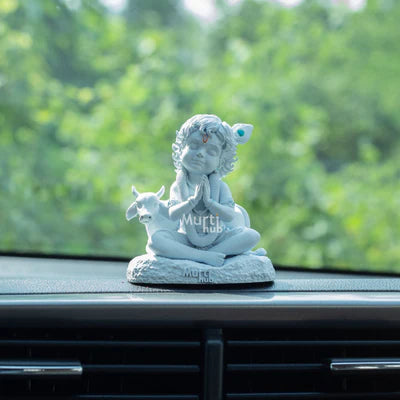 BAAL KRISHNA WITH COW 8 CM