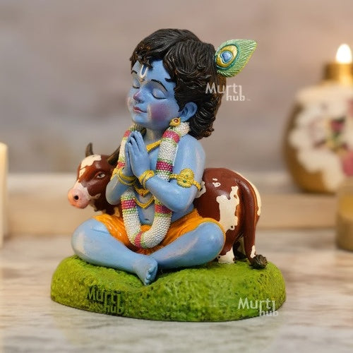 BAAL KRISHNA IDOL WITH COW