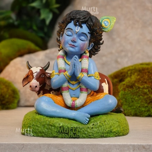 BAAL KRISHNA IDOL WITH COW