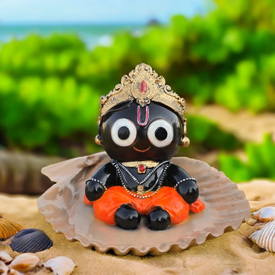 Jai Jagannath Idol | Bal Jagannath Murti on Shankh Base