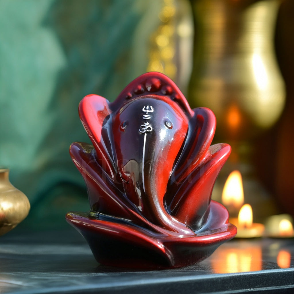 Rose Ganesha Car Dashboard Idol