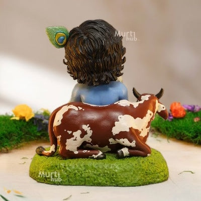 BAAL KRISHNA IDOL WITH COW
