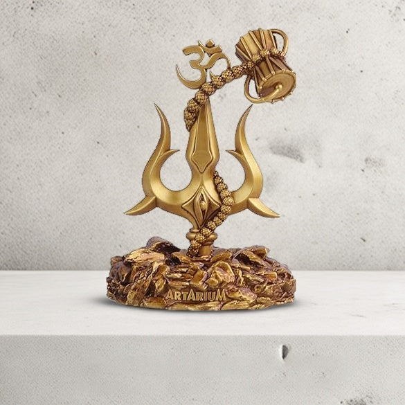 Lord Shiva Trishul With Damru Car Dashboard