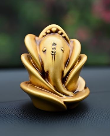 Rose Ganesha Car Dashboard Idol